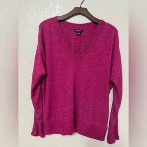 Buffalo David Bitton Magenta V-Neck Knit Sweater